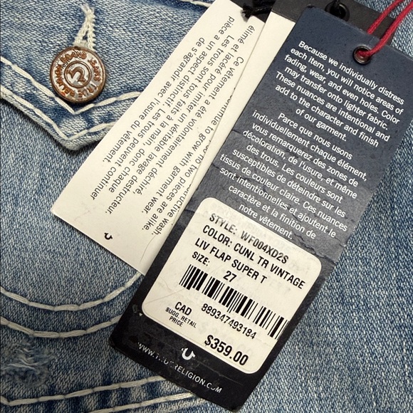 True Religion Liv Skinny Low Rise Jeans - Picture 10 of 10